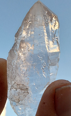 #ad 16 Grams Etched Himalayan Quartz Crystal Very Clear $18.00