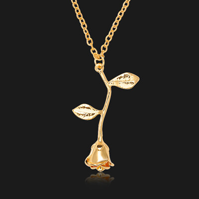 #ad Pretty Rose Flower Wedding Party 925 SilverGoldRose Gold Necklace Pendant C $2.11