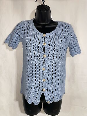 #ad  Dolce amp; Gabbana Short Sleeve Crochet Cardigan Size S $59.99