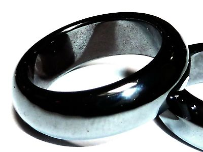 #ad MAGNETIC hematite dome band ring black 6mm size 6 7 8 9 10 12 5 3 4 13 $10.08