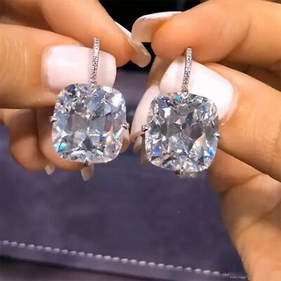 #ad #ad Women Charm 925 Silver Filled Drop Earring Cubic Zircon Wedding Jewelry C $3.69