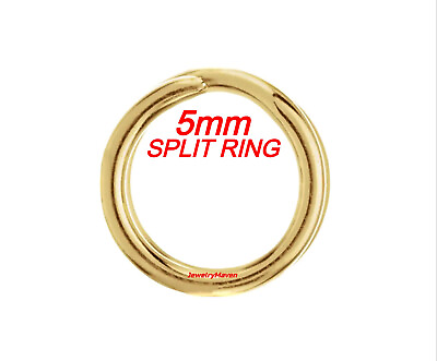 #ad 5mm OD 14k Solid Yellow Gold Round Split Jump Ring Clasp Keychain Charm 4.9mm US $14.95