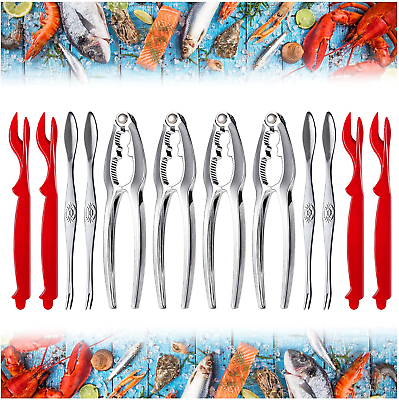 #ad Pieces Crab Leg Crackers Set Including Nut Crackers 4 Lobster Shell Forks Sta $30.41