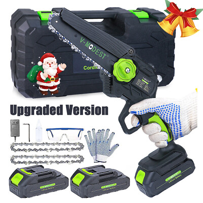 #ad Christmas gift Mini Chainsaw 6 in Battery Powered Cordless Chain saw Auto Oiler $39.89
