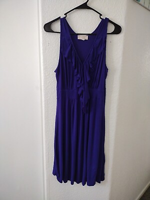 #ad Women#x27;s Pretty Purple Dress With Ruffle In Front Size Medium $14.00