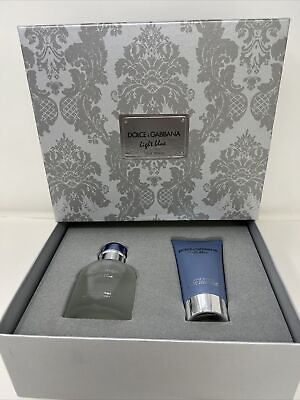 Dolce amp; Gabbana Light Blue Gift Set Men 2.5oz Spray 2.5oz Aftershave Balm NEW $55.79