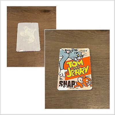#ad 1972 PEPYS TOM AND JERRY SNAP CARD GAME HEADER CARD VERY RARE TOM AND JERRY CARD $49.50
