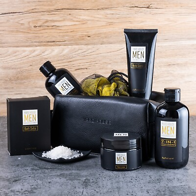 #ad Luxury Mens Bath amp; Body Gift Set for Him w. Toiletry Bag 7Pc Grooming Dopp Kits $27.99
