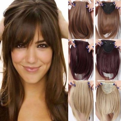 #ad US Stock Side Bangs Clip on Neat Bang Fringes Clip in Hair Extensions as Human $10.30