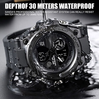 #ad Men Waterproof Digital Sports Watch Military Tactical LED Backlight Wristwatch $15.98