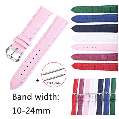 #ad Colorful Leather Strap 10mm 21mm 24mm EYW Style Watch Band 20mm with Spring Pins $4.96