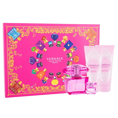 #ad Versace Bright Crystal Absolu 4PCS EDP Gift Set For Women $91.56
