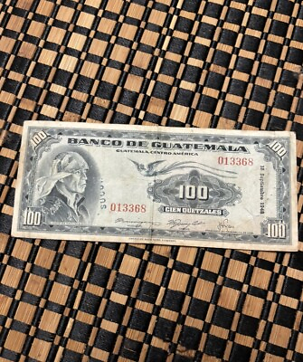 #ad BANCO DE GUATEMALA 100 QUETZALES 1948. Super Rare Low Mint $750.00