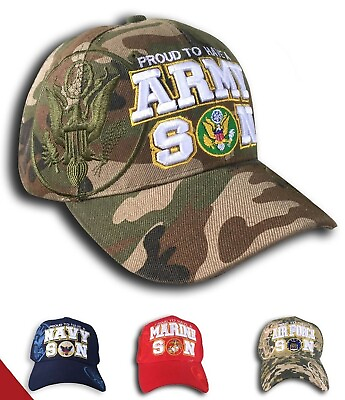 #ad Proud Army Navy Marines Air Force Vet Cap Hat Support Troops US MILITARY FAMILY $11.99