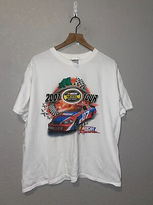 #ad 2007 Nascar Nextel Cup Series Racing Race White Graphic Shirt 2000s Y2K XL X Lar $35.00