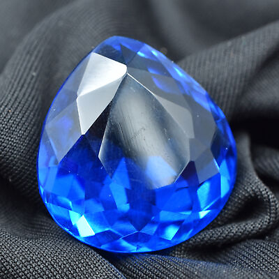 #ad 54.20 Carat Lab Created Blue Tanzanite Pear Shape CERTIFIED Loose Gemstone $17.59
