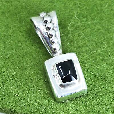 #ad vintage Mexican handmade sterling 925 silver pendant with black onyx inlay $28.00