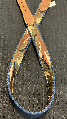 #ad Simply Southern Camouflage Green Navy Ribbon Belt Size 34 $8.99
