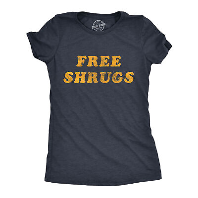 #ad Womens Free Shrugs Tshirt Funny Introvert Hugs Sarcastic Novelty Graphic Tee $9.50