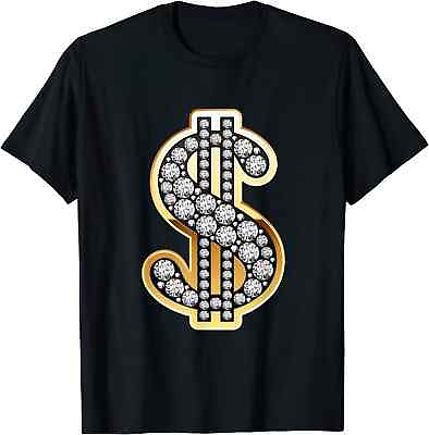 #ad #ad HOT SALE Dollar Sign Gold Diamond $ Bling Gift T Shirt S 5XL $19.99