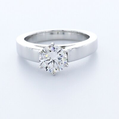 #ad 1.5CT Lab Created Diamond D VS1 Round Cut Platinum Prong Classic Engagement Ring $2663.28