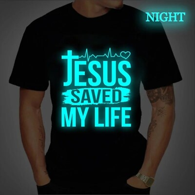 #ad Jesus Save My Life Print Women Men T Shirt Short Sleeve Neck Luminous $23.89