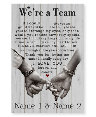 #ad We#x27;re a Team Custom name Poster Canvas Wall Art gift for her Mother Day gift $143.40