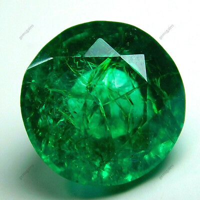 #ad Natural Round Cut Dark Green Colombian Emerald CERTIFIED 5.00 Ct Loose Gemstone $11.89