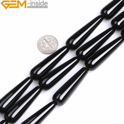 #ad Black Agate Onyx Teardrop Natural Gemstone Beads For Jewelry Making Strand 15quot; $4.09