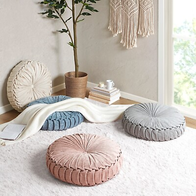 #ad Intelligent Design Poly Chenille Textured Round Floor Pillow Cushion 22quot; x 6quot; $39.99