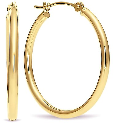 #ad Real 14k Gold Hoop Earrings 1quot; Diameter Gold Hoops For Women $89.95