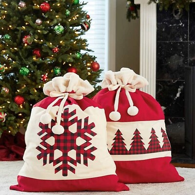 Jumbo Holiday Gift Bags Red amp; Black Set of 2 $34.95