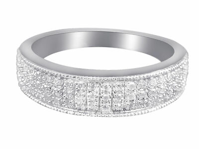 #ad 2 7ct Natural Round Diamond Mens Wedding Eternity Band Ring 10K White Gold $436.99
