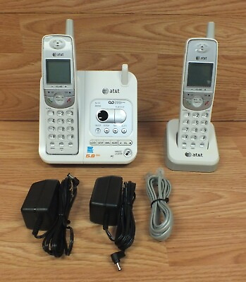 #ad ATamp;T EL42208 5.8GHz Digital Dual White Secure Line Trilingular Phone System $52.06