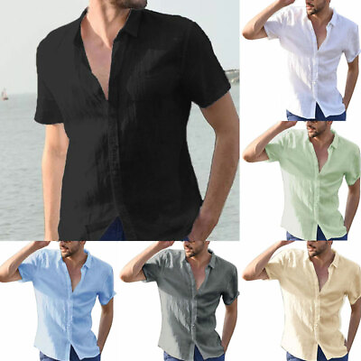 #ad Men Casual T shirts Summer Sports Tee Solid Short Sleeve Comfort Tops Shirt $14.80