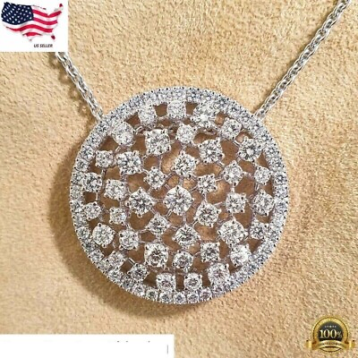 #ad Silver Plated Cubic Zirconia Necklaces Pendants for Women Jewelry Lab Created $4.85