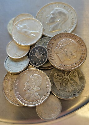 #ad Lot Of Mixed World Silver Coins 1778 1967. Spanish Panama Canada More. $78.95