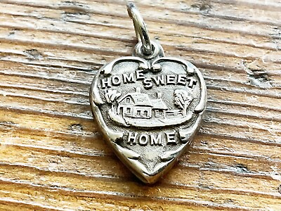 #ad Antique Vintage Sterling Heart Charm with “Home Sweet Home” $49.00