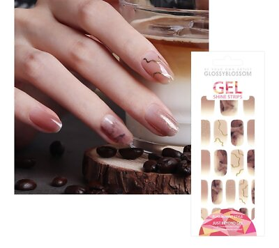 #ad Glossyblossom Nail Gel Strips Cafe Cappuccino $6.90