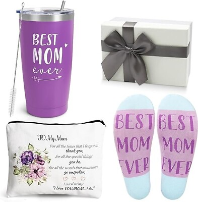 #ad Mother#x27;s Day Gifts for Mom Husband Mom Gift Set with Wine Tumbler and socks $39.99