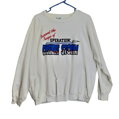 #ad Support Troops Of Operation Desert Storm Alore XL Long Sleeve White $19.95