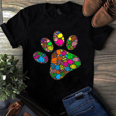 Colorful Egg Dog Cat Paw Gift For Women Men Kids Easter Day Tshirt $39.95