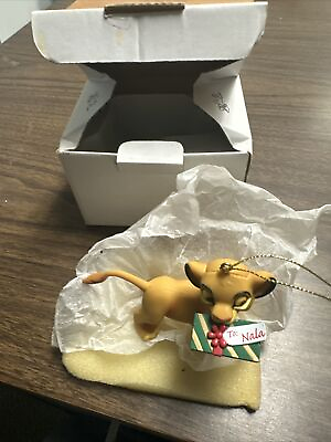 #ad Disney Simba With Gift Ornament Christmas 26231 Magic New With Box $10.99