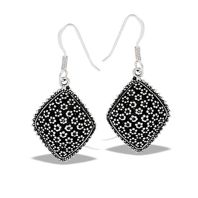 #ad Sterling Silver Textured Dangle Earrings Free Gift Packaging $39.46