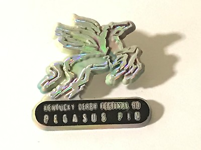#ad Kentucky Derby Festival Lapel Pin Pegasus Plastic 1999 Vtg Horse Race Souvenir $11.25
