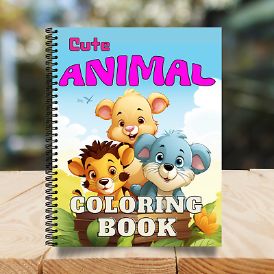 #ad Cute Animals Coloring Book Animal Coloring Cute Coloring Kids Coloring Book $9.00