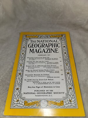 #ad National Geographic Magazine February 1957 Wisconsin Roman Life Roads of Aden $16.99