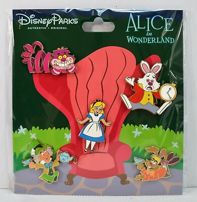 #ad Disney Parks Exclusive 2019 Alice in Wonderland Teacups Booster 5 Pin Set NEW $44.99