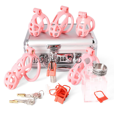 #ad Male Box Sets The 3d Printed Mamba Lightweight Resin Chastity Cage with 5 Rings $177.44