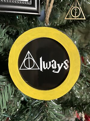 #ad Harry Potter Always Hufflepuff Round Yellow 3.8quot; Ornament Christmas Tree 1B $9.99